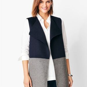Talbots COLORBLOCK WOOL BLEND VEST  Sz S